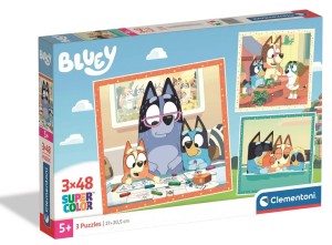 PUZZLE 3 X 48 ELEMENTÓW PRZYGODY BLUEY 25003 CLEMENTONI