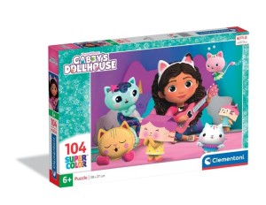PUZZLE 104 ELEMENTY GABBYS DOLLHOUSE KOCI DOMEK GABI 25033 CLEMENTONI