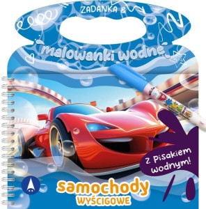 KSIĄŻECZKA ZADANKA I MALOWANKI WODNE SAMOCHODY WYŚCIGOWE 9876 SKRZAT