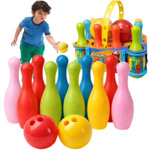 KRĘGLE KOLOROWE GRA ZRĘCZNOŚCIOWA 15,5CM + DWIE KULE BOWLING