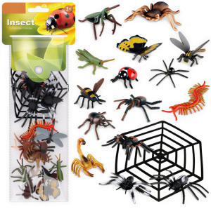 ZESTAW FIGURKI INSEKTY ROBACZKI OWADY PAJĄKI TERRARIUM 16SZT