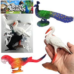 FIGURKI PTAKÓW ZESTAW PTAKI 3SZT DUŻE KOLOROWE