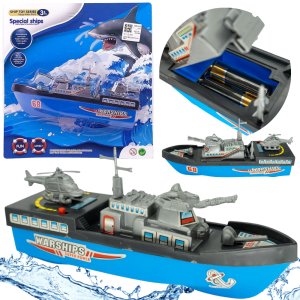 ŁÓDŹ ŁÓDKA STATEK DO WODY NA BATERIE WANNY KĄPIELI 21CM PŁYWA PO WODZIE