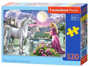 PUZZLE 120 ELEMENTÓW KSIĘŻNICZKA I JEJ JEDNOROŻEC B-130981 CASTORLAND 