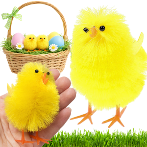 KURCZACZEK WIELKANOCNY 8CM ŻÓŁTY PUCHATY KURCZAK DO KOSZYCZKA STROIKA