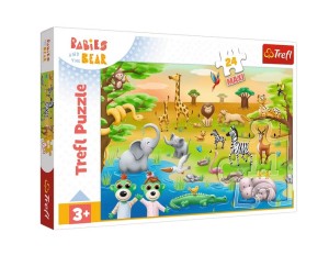 PUZZLE 24 ELEMENTY MAXI BOBASKI I MIŚ SAFARI BOBASKI 14373 TREFL