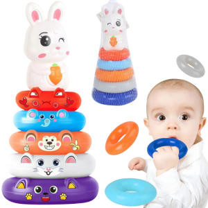 PIRAMIDKA 6EL SORTER UKŁADANKA EDUKACYJNA ZAJĄCZEK