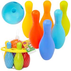 KRĘGLE KOLOROWE GRA ZRĘCZNOŚCIOWA 15CM KULA BOWLING DLA DZIECI