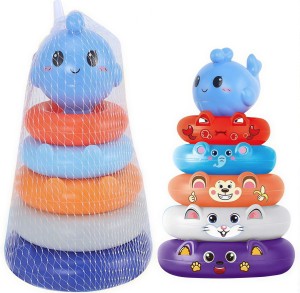 PIRAMIDKA 6EL SORTER UKŁADANKA EDUKACYJNA RYBKA