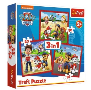 PUZZLE 3W1 WESOŁE PIESKI PSI PATROL 34867 TREFL