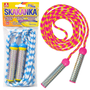 SKAKANKA SZNURKOWA DLA DZIECI 210CM 2M KOLOROWA