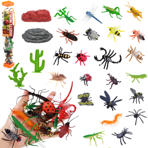 ZESTAW FIGURKI INSEKTY ROBACZKI OWADY PAJĄKI TERRARIUM W TUBIE