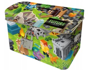 METALOWA SKARBONKA Z KŁÓDKĄ KUFEREK GAME PIKSELE SKADF40 DERFORM