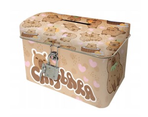 METALOWA SKARBONKA Z KŁÓDKĄ KUFEREK KAPIBARA SKAKB10 DERFORM