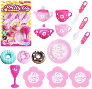ZESTAWY KUCHENNY RÓŻOWY FILIŻANKI TALERZYKI AKCESORIA
