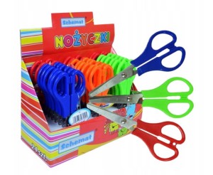NOŻYCZKI SZKOLNE Z PODZIAŁKĄ 3 KOLORY 0204 SCHEMAT