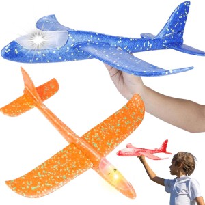 DUŻY SAMOLOT ZE ŚWIATŁEM LED STYROPIANOWY 48 CM RZUTKA ZE STYROPIANU KOLORY