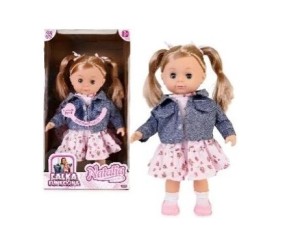 LALKA NATALIA W GRANATOWEJ KURTCE 39CM MÓWI PO POLSKU 188824 ARTYK