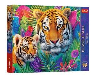 PUZZLE 500 ELEMENTÓW PREMIUM PLUS QUALITY TYGRYSY W DŻUNGLI 37625 TREFL