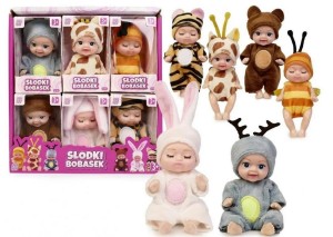 MINI LALKA SŁODKI BOBAS BOBASEK W ŚPIOSZKACH ZWIERZĄTKO 1 SZT 165702 ARTYK