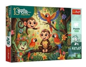 PUZZLE 100 ELEMENTÓW RODZINA TREFLIKÓW MAŁPKI I PRZYJACIELE 16570 TREFL