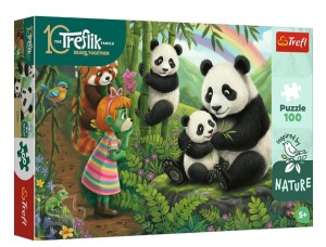 PUZZLE 100  ELEMENTÓW RODZINA TREFLIKÓW PANDY 16595 TREFL
