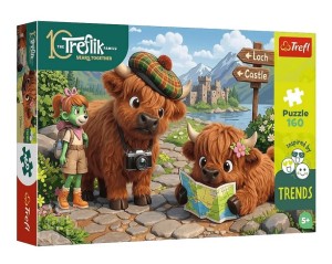 PUZZLE 160 ELEMENTÓW RODZINA TREFLIKÓW UROCZA KRÓWKA 15449 TREFL