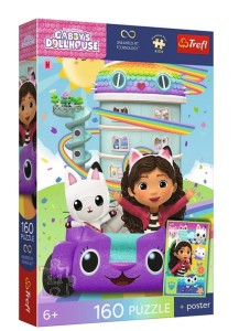 PUZZLE 160 ELEMENTÓW KOCI DOMEK GABI PIĘKNA GABBY  Z PLAKATEM 15441 TREFL