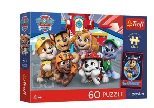 PUZZLE 60 ELEMENTÓW PSI PATROL PSIE POPOŁUDNIE Z PLAKATEM 17432 TREFL