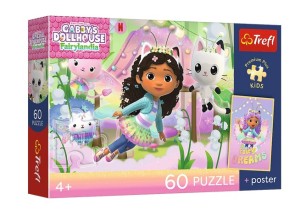PUZZLE 60 ELEMENTÓW KOCI DOMEK GABI GABI I KOCIE PRZYGODY Z PLAKATEM 17431 TREFL