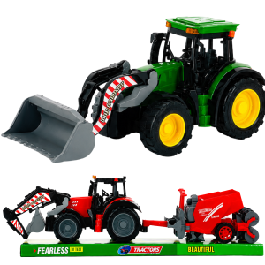 DUŻY ZESTAW TRAKTOR CIĄGNIK Z MASZYNĄ 48CM NAPĘD FRYKCYJNY FARMA