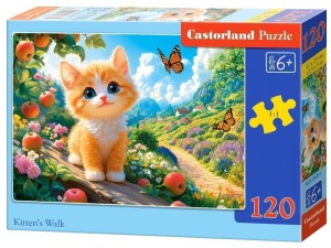 PUZZLE 120 ELEMENTÓW KITTENS WALK SPACER KOCIAKA B-13623-1 CASTORLAND 