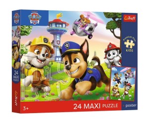 PUZZLE 24 ELEMENTY MAXI PSI PATROL WESOŁY SPACER Z PLAKATEM 14388 TREFL