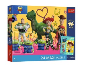 PUZZLE 24 ELEMENTY MAXI TOY STORY ZABAWKI I PRZYJACIELE Z PLAKATEM 14394 TREFL