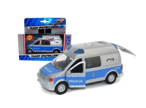 SAMOCHÓD VAN POLICJA ZE ŚWIATŁEM I DŹWIĘKIEM 14CM HKG065 HIPO