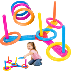 GRA ZRĘCZNOŚCIOWA RZUCANIE KRĄŻKÓW KOLOROWA SERSO RINGO DLA DZIECI 46CM