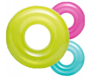 KOŁO KÓŁKO DO PŁYWANIA TRANSPARENTNE 76CM 3 KOLORY 59260 INTEX 