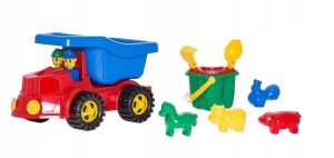 SAMOCHÓD JEEP DO PIASKU Z KOMPLETEM MINI KONICZYNKA 8 ELEMENTÓW 1014 HEMAR