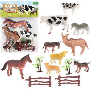 ZESTAW FIGUREK FIGURKI FARMA KONIK KRÓWKA OSIOŁ BARANEK PIESEK ZWIERZĘTA