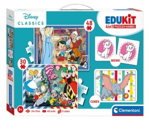 EDUKIT PUZZLE KLOCKI MEMO 4W1 DISNEY 18290 CLEMENTONI