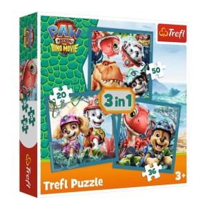 PUZZLE 3W1 PSI PATROL I WYSPA DINOZAURÓW 34903 TREFL