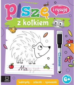 KSIĄŻECZKA PISZĘ I RYSUJĘ Z KOTKIEM ŚCIERALNY PISAK 9129 AKSJOMAT