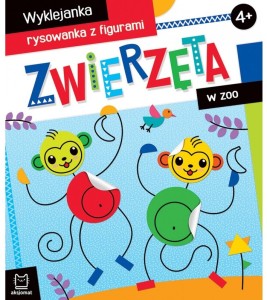 KSIĄŻECZKA ZWIERZĘTA W ZOO WYKLEJANKA RYSOWANKA Z FIGURKAMI 3516 AKSJOMAT