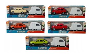 WELLY AUTO PRL Z PRZYCZEPĄ KEMPINGOWĄ MIX WZORÓW 01530 DROMADER