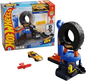 MAŁY TOR ZESTAW Z AUTKIEM CITY OPONA JHL75 HOT WHEELS