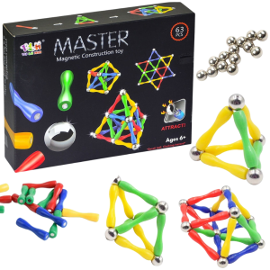 KLOCKI MAGNETYCZNE KULKI CUBE 63 EL UKŁADANKA NEO