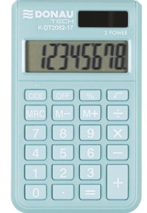 KALKULATOR JASNONIEBIESKI KIESZONKOWY 8 CYFROWY WYŚWIETLACZ K-DT2082-17 DONAU
