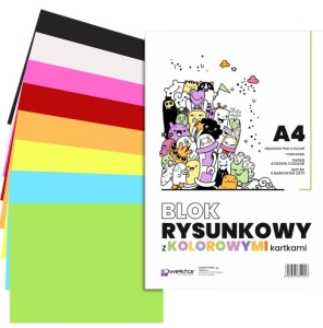 BLOK RYSUNKOWY Z KOLOROWYMI KARTKAMI A4 16 KARTEK 4016 WEKTOR
