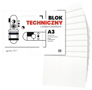 BLOK TECHNICZNY A3 BIAŁY 10 KARTEK 4061 WEKTOR