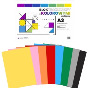 BLOK TECHNICZNY A3 KOLOROWY 8 KARTEK 4078 WEKTOR